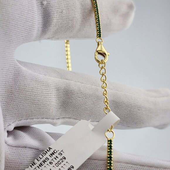 Luxurious 925 Silver Bracelet with Multi Green Stones – Brand New with Tags - Picture 9 of 10